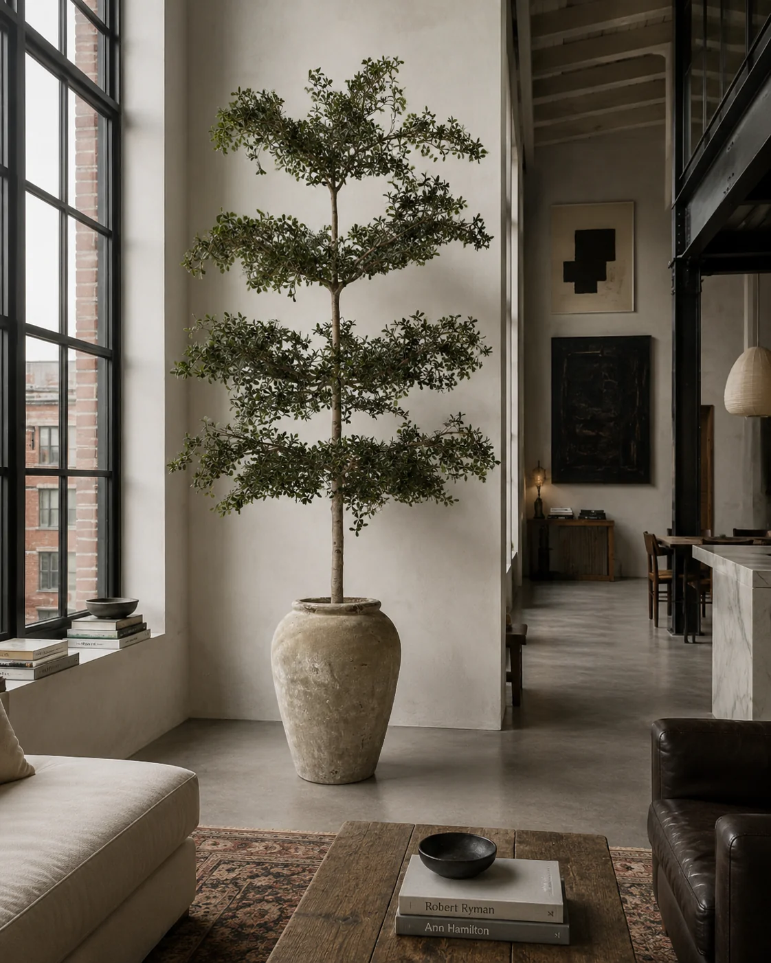 13' Shady Lady in Calypso Planter White with Mood Moss PC1465CN1376WH