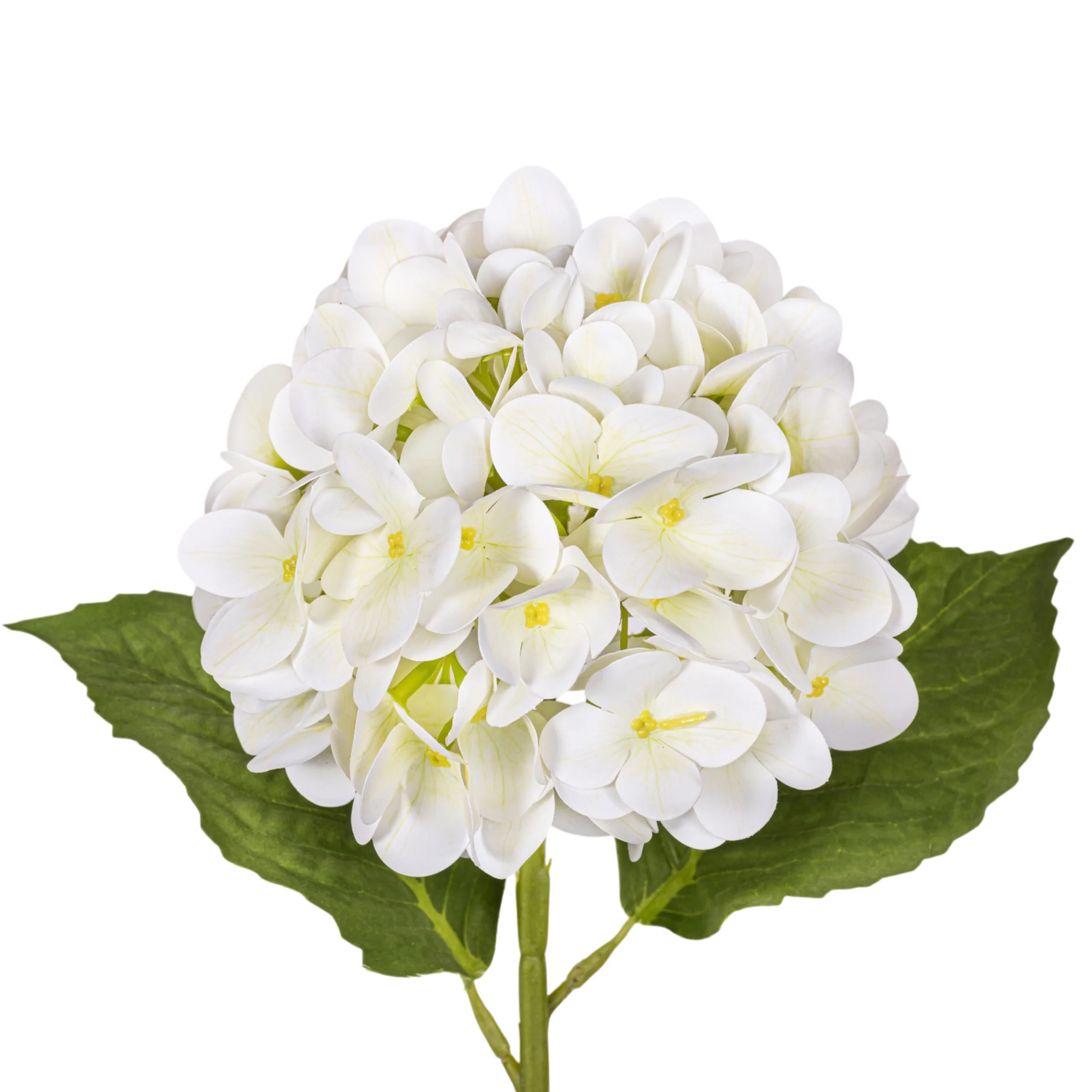 20" White Hydrangea Stem - Real Touch FL1111 - Image 2