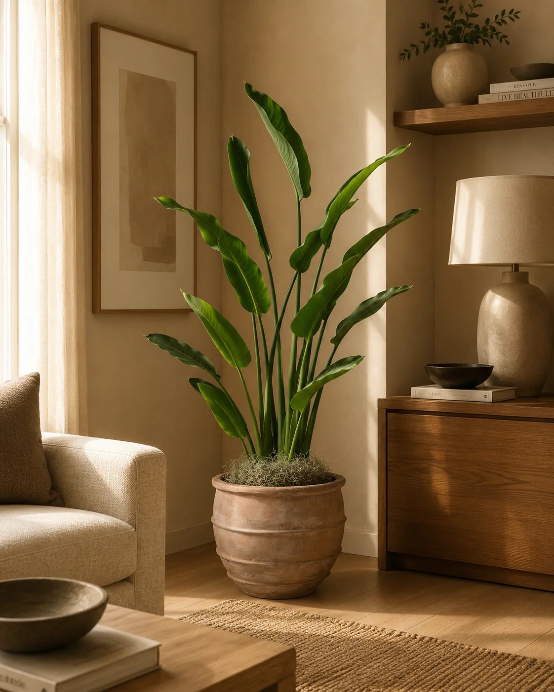 6.5' Bird of Paradise in Large Enzo Planter - Image 3