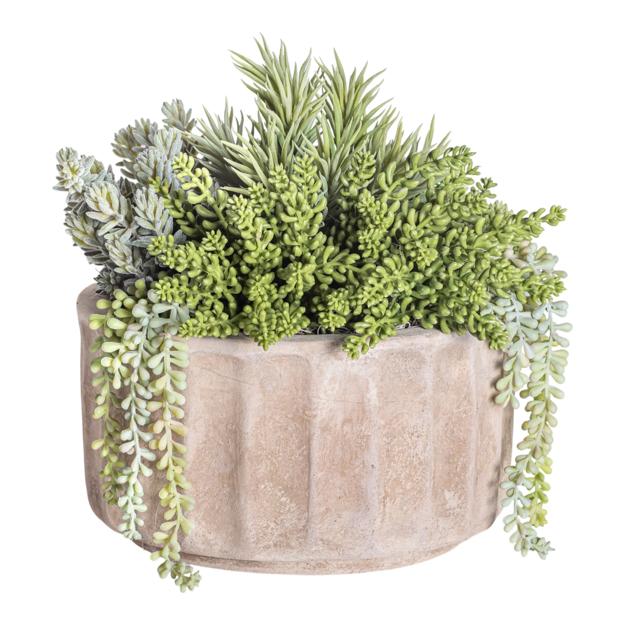 11" Verona Planter with Low Mixed Greenery Arrangement AR1263 - Image 2