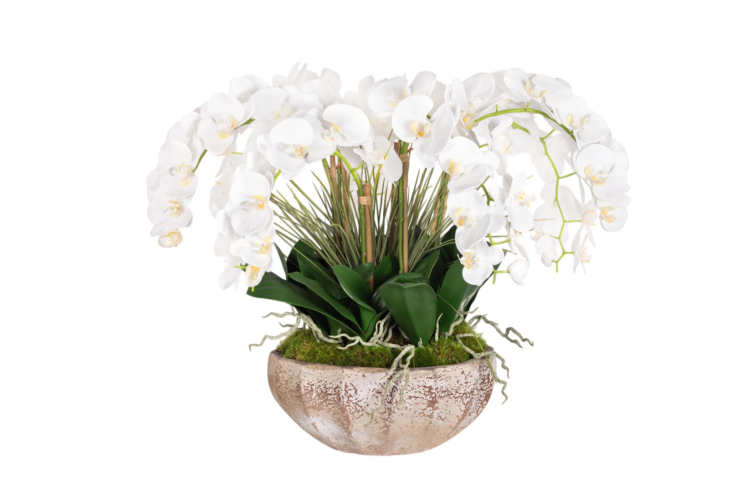 30" Ansel Bowl with Orchid Arrangment AR1965 - Image 2