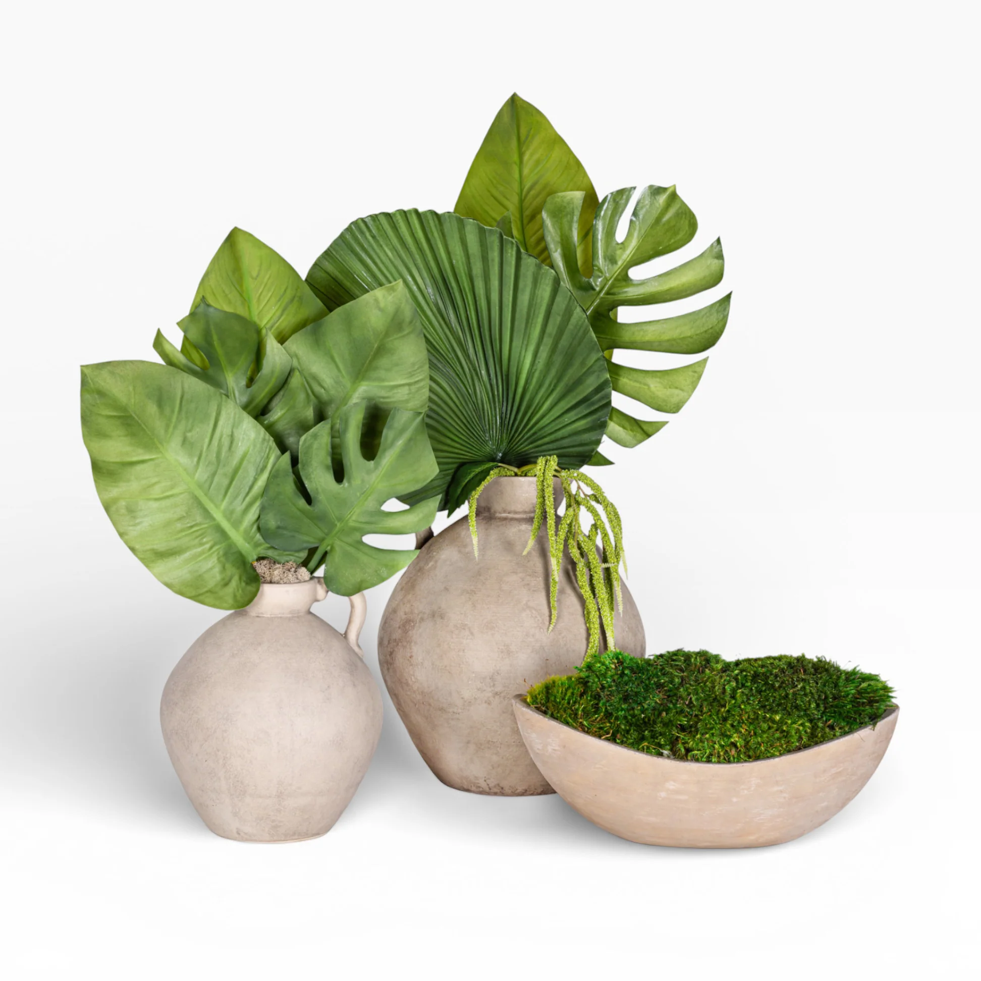Sage Bowl with Mood Moss Arrangement AR1505 - Image 3