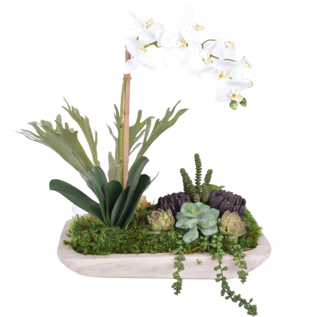 Sedona Wood Tray with Orchid Arrangement AR1875